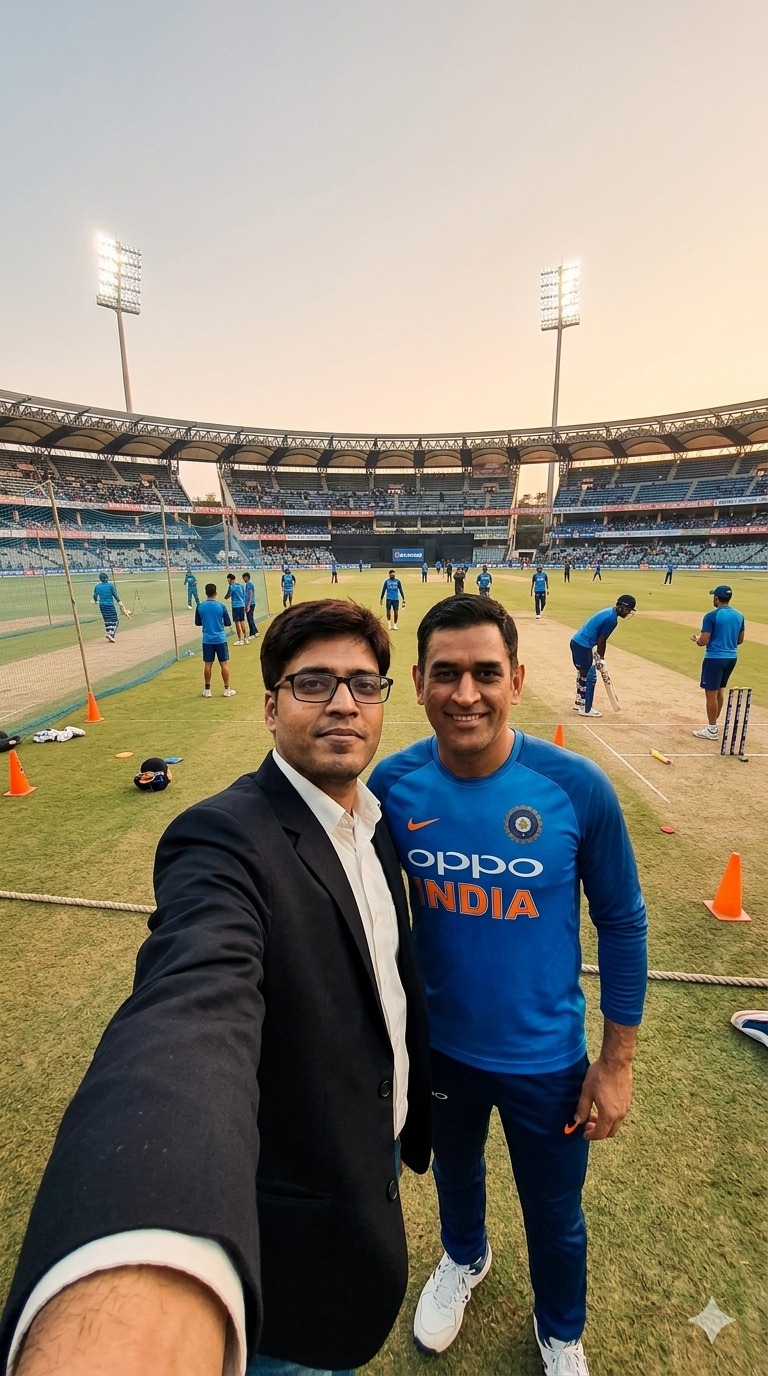 With cricket icon M.S. Dhoni